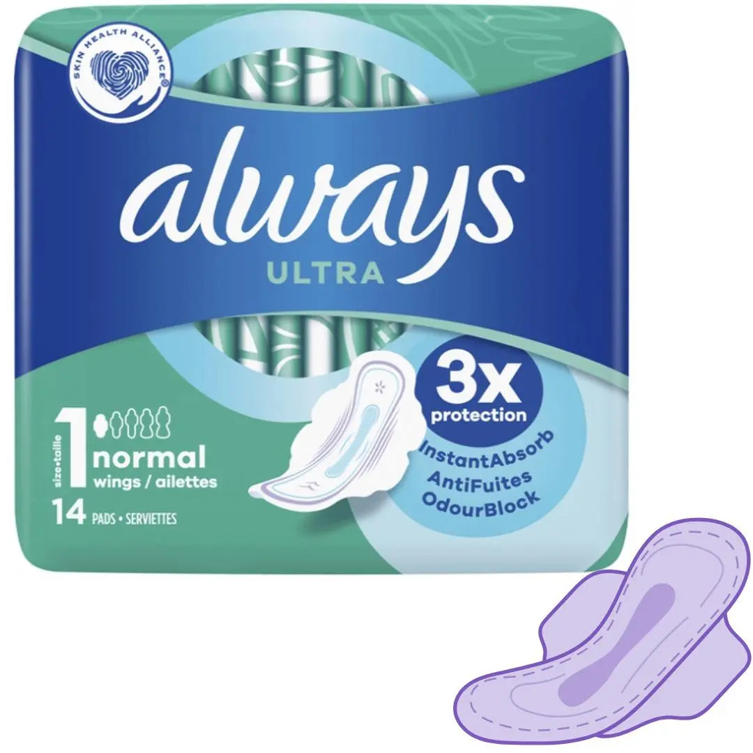 10. Always Ultra Normal with Fins 14 Serviettes Hygiéniques Taille 1 ALWAYS