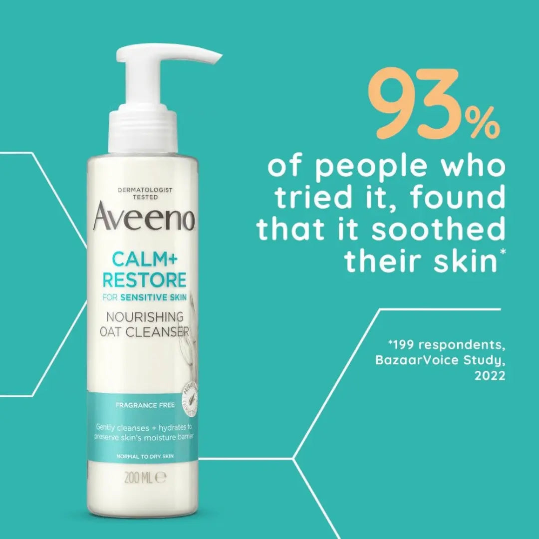 Aveeno Face Calm+ Restore Nettoyant Nourrissant à l'Avoine pour Peaux Sensibles 200 ml AVEENO