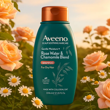 Charger l'image dans la galerie, Aveeno Gentle Moisture+ Shampoing à l'eau de rose et à la camomille - 354 ml AVEENO