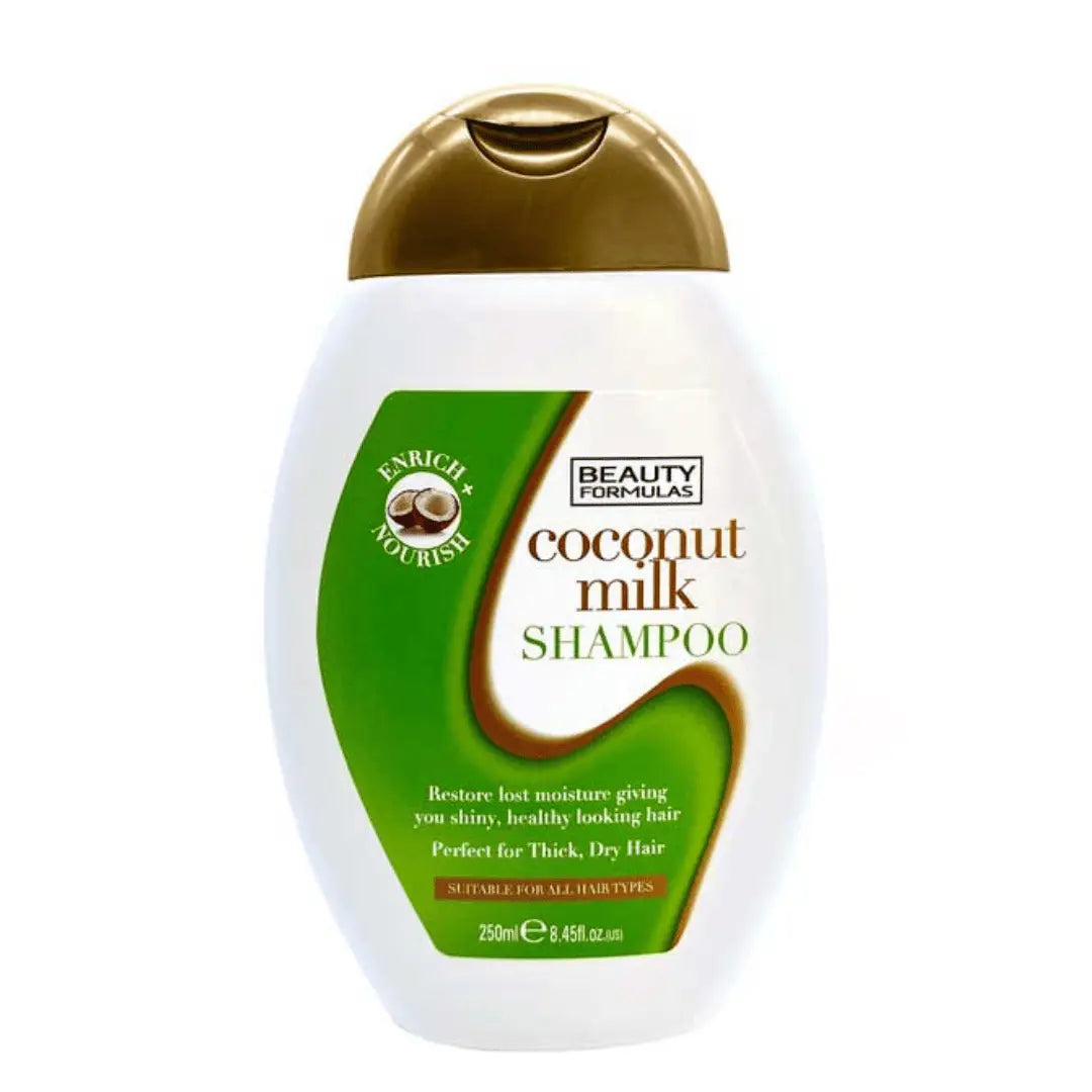 Beauty Formulas - Shampoing au lait de coco - Cheveux secs 250 ml BEAUTY FORMULAS