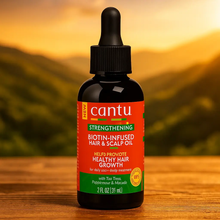 Charger l'image dans la galerie, Cantu Huile Cheveux & Cuir Chevelu infusée à la biotine 59ml CANTU