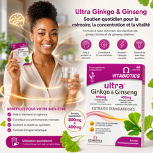 Charger l'image dans la galerie, Complément Mémoire Vitabiotics Ultra Ginkgo & Ginseng — 60 comprimés