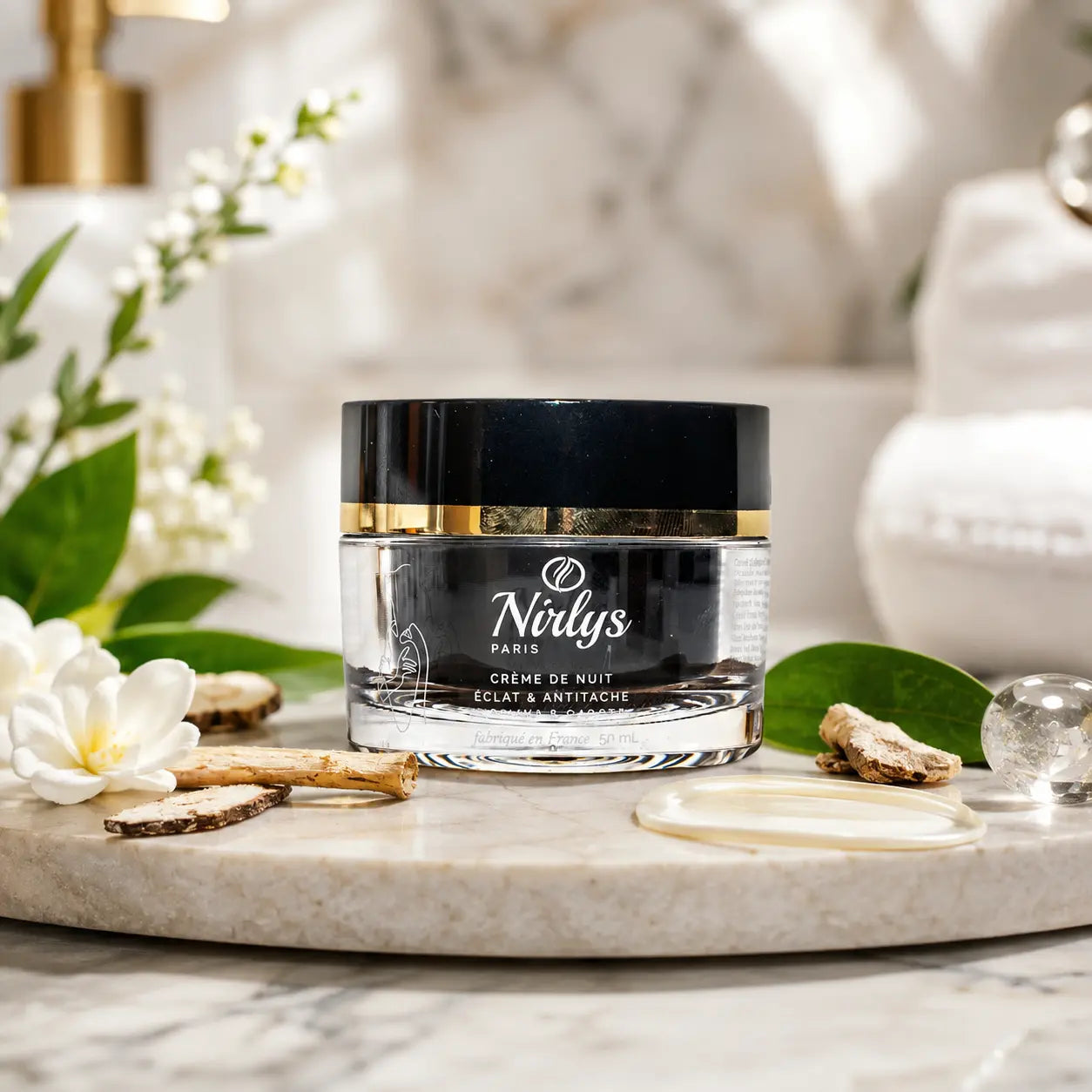 Crème de Nuit Visage Nirlys Éclat & Anti-Taches Curcuma & Carotte — 50 ml