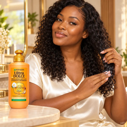 Crème de Soin 2-en-1 Garnier Ultra Doux Argan & Camélia — Cheveux Secs — 200 ml