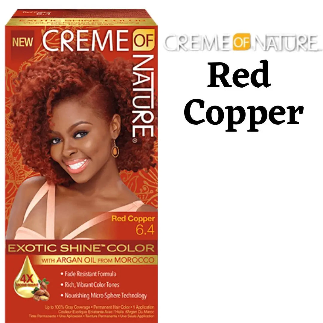Creme of Nature Permanent Hair Exotic Shine Color Red Copper 6.4 CREME OF NATURE COL