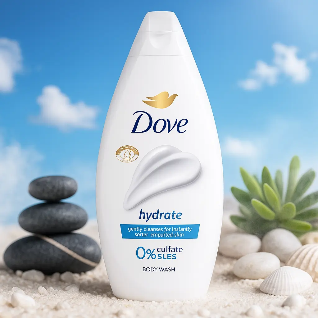 DOVE Hydrate Gel Douche 0 % Sulfate Sles Pour Une Peau Plus Douce & Plus Lisse 450ml DOVE