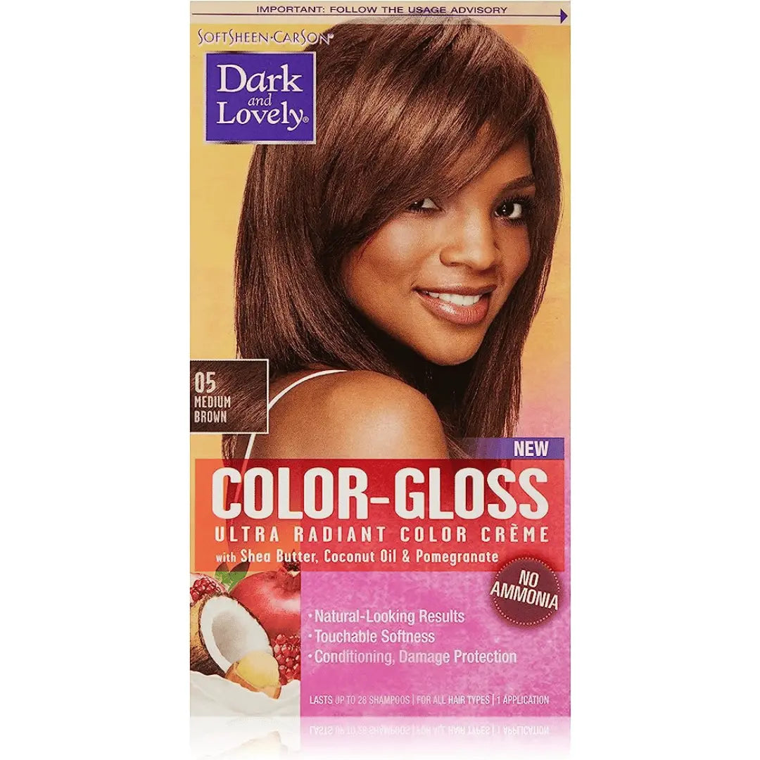 Dark and Lovely Color-Gloss Ultra Radiant Color Crème, Medium Brown 05 DARK & LOVELY