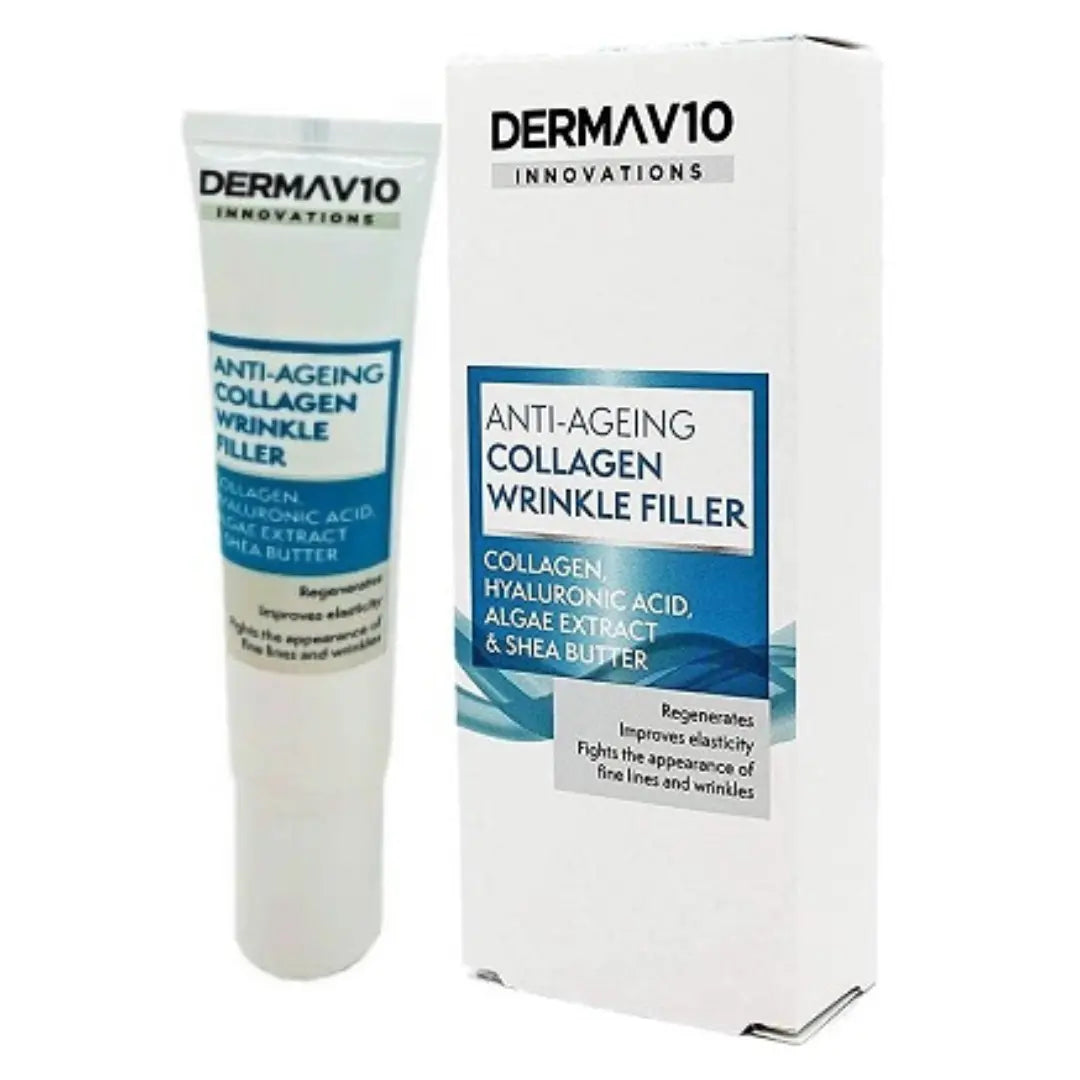 Derma V10 Combleur de rides anti-âge au collagène avec acide hyaluronique 15 ML DERMAV10