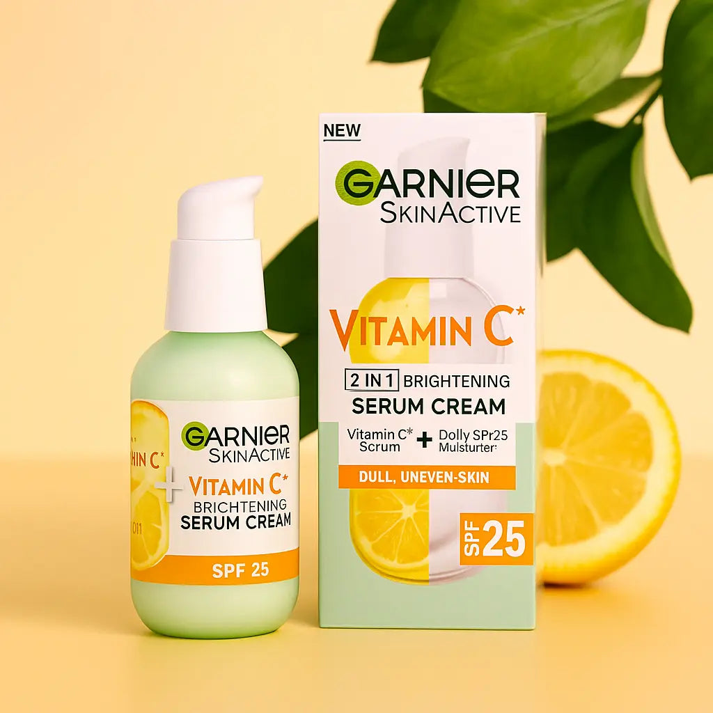 Garnier SkinActive Sérum Crème Éclaircissant 2-en-1 Vitamine C 50 ml, SPF 25 GARNIER