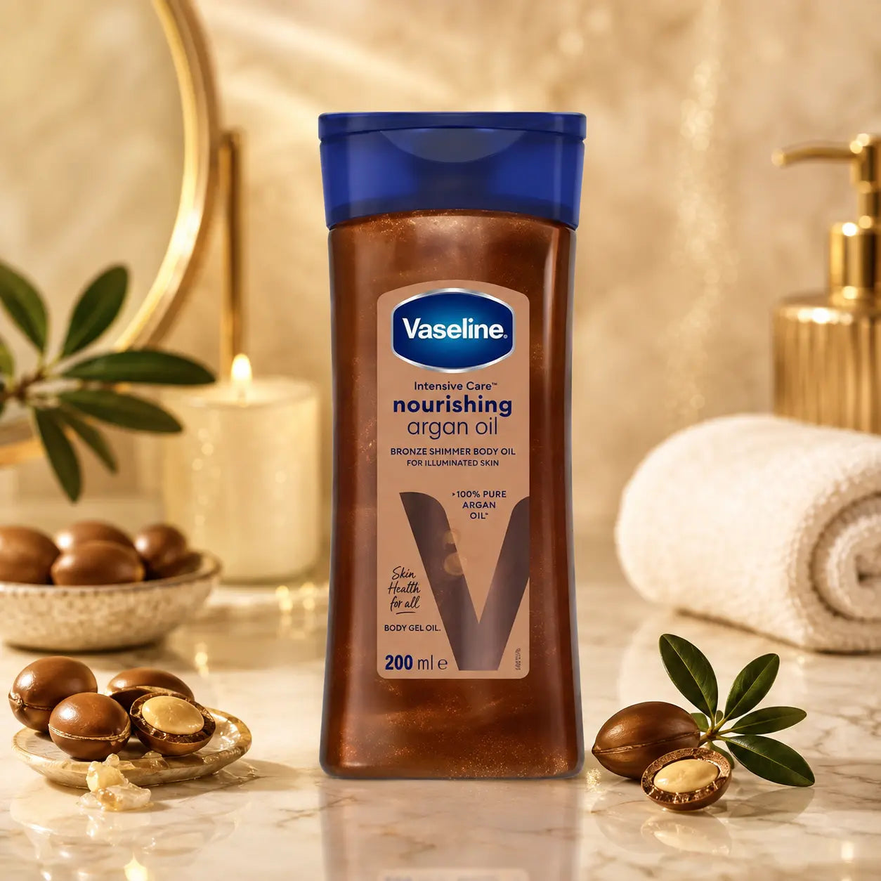Huile pour le corps Vaseline Intensive Care Nourishing Argan Oil — 200 ml
