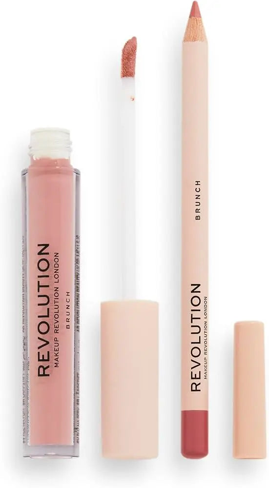 Kit Lèvres Makeup Revolution Lip Contour Brunch — Rouge à Lèvres Liquide Mat 3 ml + Crayon 0,8 g