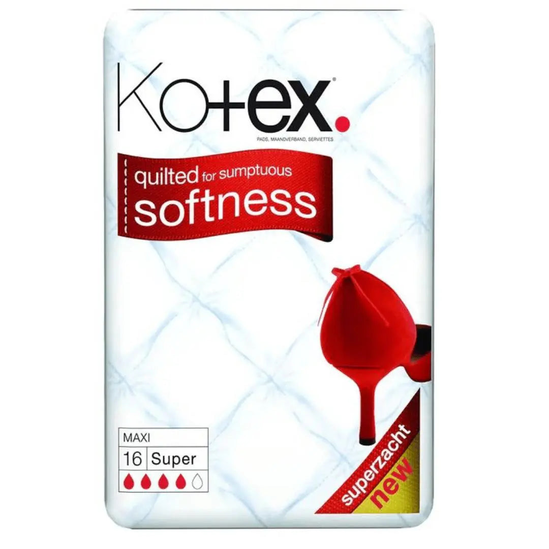 Kotex Matelassé pour une douceur somptueuse 16 Super Serviettes hygiéniques KOTEX