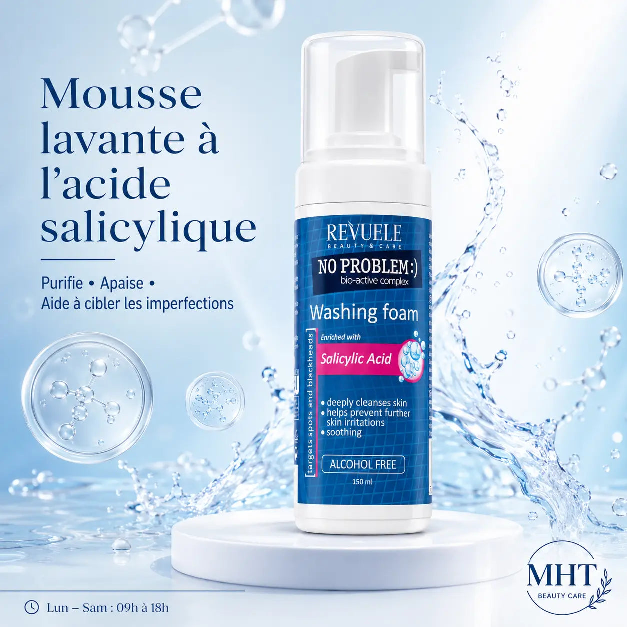 Mousse Nettoyante Revuele No Problem Acide Salicylique — 150 ml