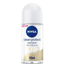 Charger l'image dans la galerie, NIVEA Deodorant Roll On Clean Protect With Pure Alum Female 48H NIVEA