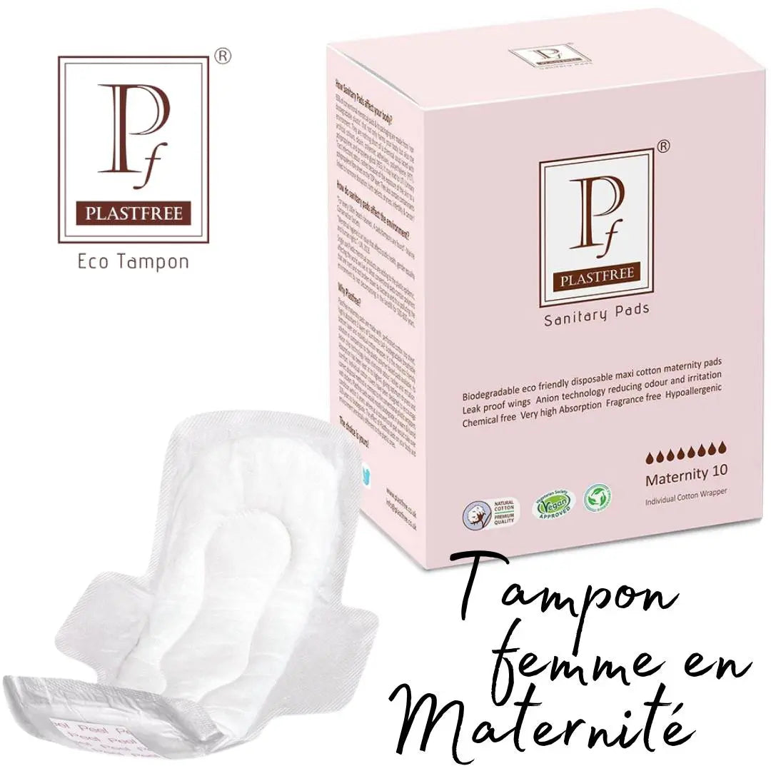 PLASTFREE Lingettes Sanitaire Maternité BIO PLASTFREE