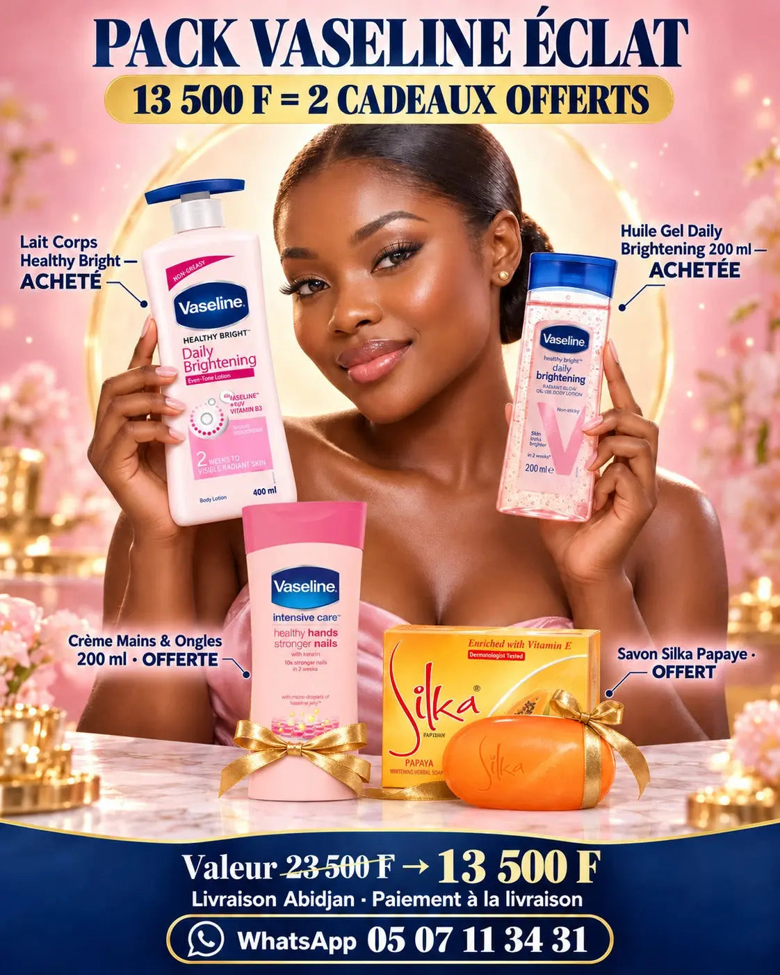 Pack N°56 Vaseline Éclat — 4 soins corps dont 2 offerts