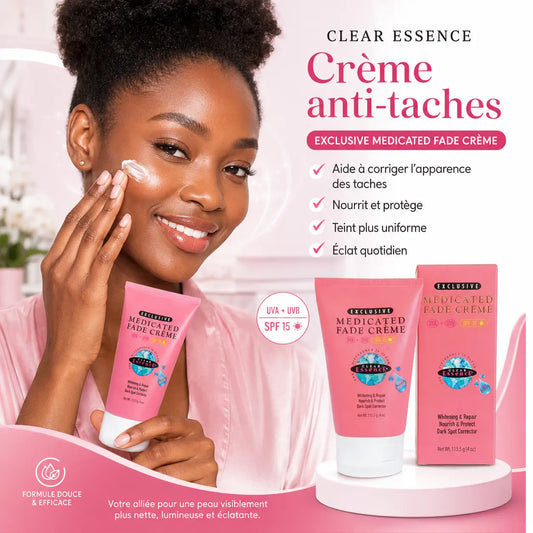 Pack Routine Anti-Taches Visage SPF 15 — Savon Kojie San x2 + Sérum Vitamine C + Crème Clear Essence