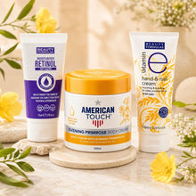 Charger l'image dans la galerie, Pack Routine Nuit Réparatrice — Crème Rétinol Visage + Crème Corps Onagre 500 ml + Crème Mains Vitamine E