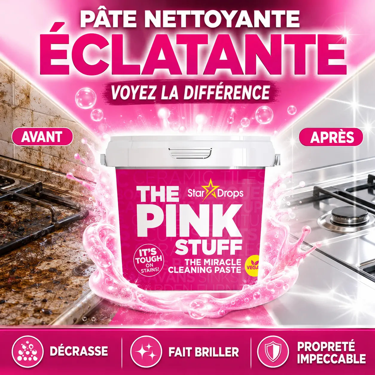 Pâte Nettoyante Multi-Surfaces The Pink Stuff The Miracle Cleaning Paste — 500 g