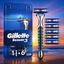 Charger l'image dans la galerie, Rasoir pour homme Gillette Sensor 3 Original + 6 recharges GILLETTE
