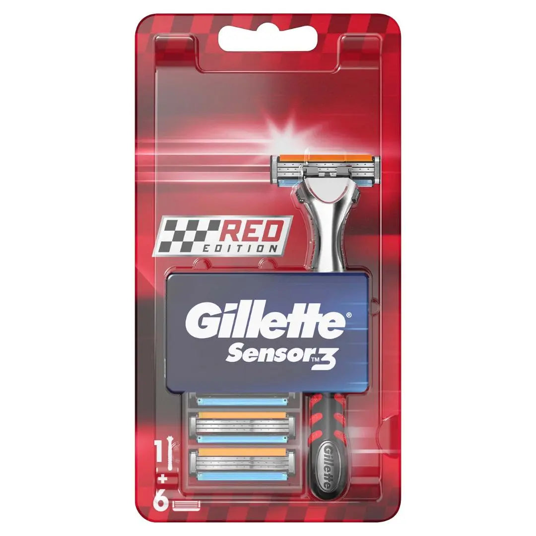 Rasoir pour homme Gillette Sensor 3 + 6 recharges - Édition rouge GILLETTE