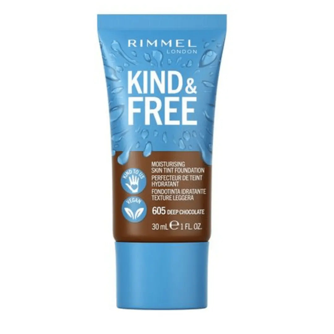 Rimmel Kind + Free Fond de teint hydratant pour la peau, 605 Deep Chocolate rimmel london