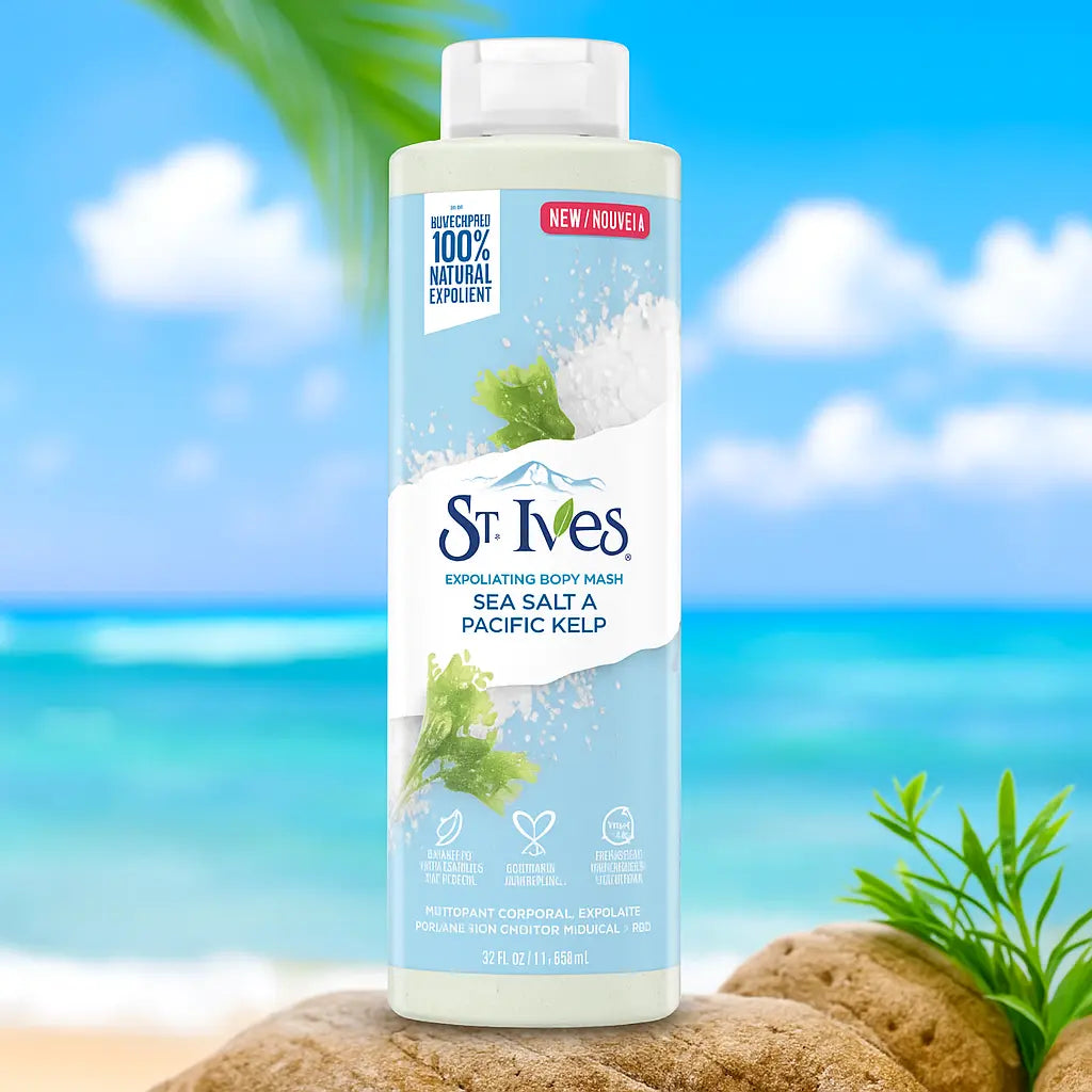 St Ives Gel douche exfoliant au sel de mer et au varech du Pacifique 650 Ml ST IVES