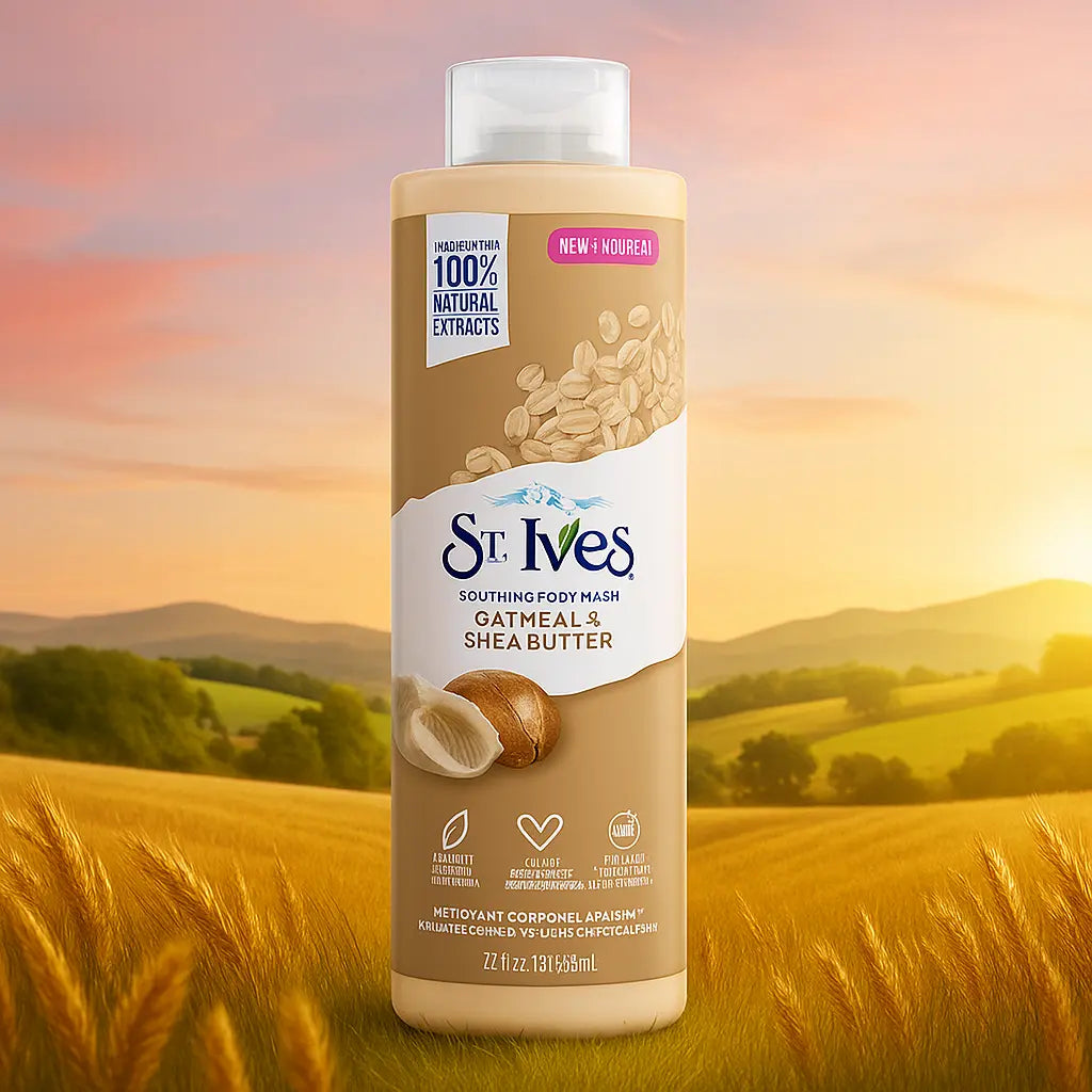 St Ives Gel douche, flocons d'avoine et beurre de karité aux extraits 100 % naturels 650 ml ST IVES