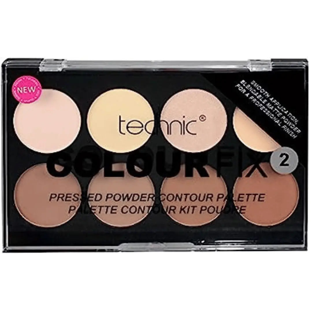 Technic Color Fix 2 Palette de contours en poudre pressée, 3,5 g, 8 pièces TECHNIC