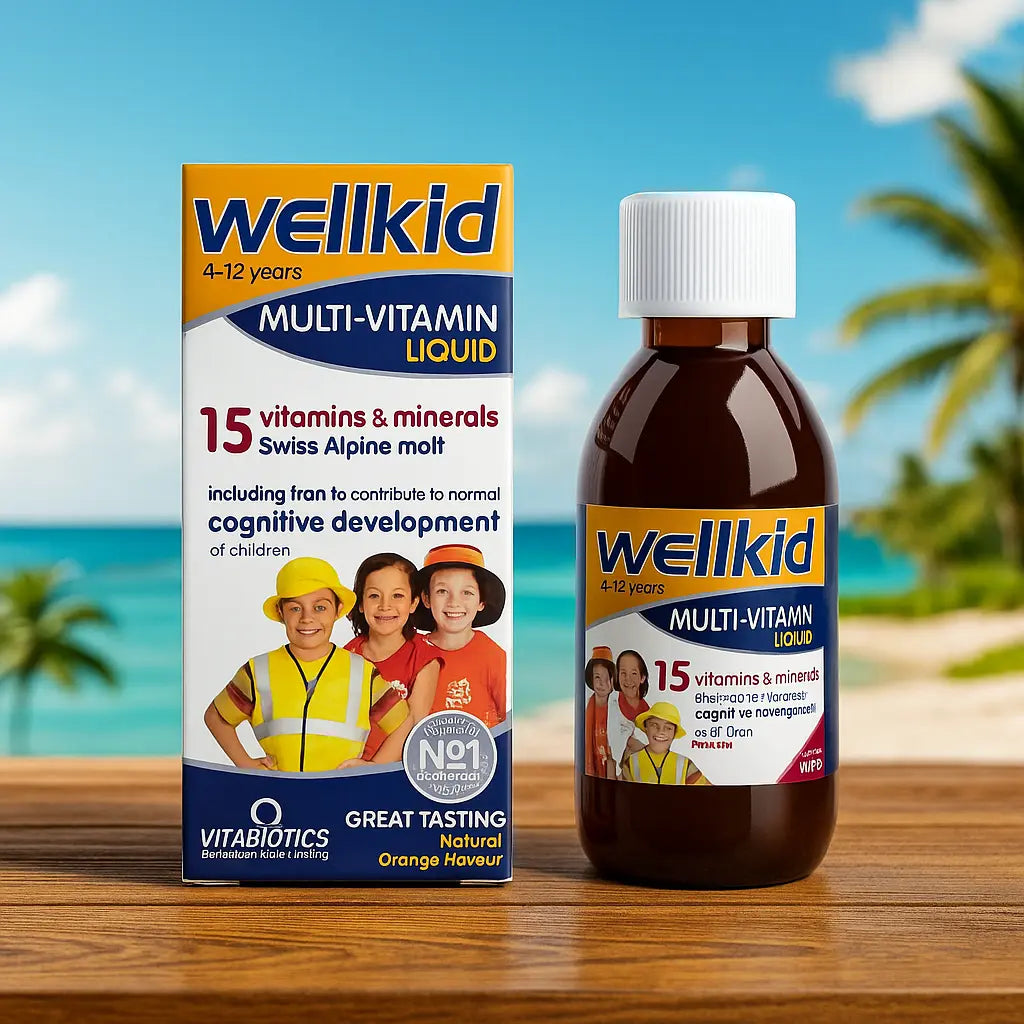 Vitabiotics Wellkid Multi-Vitamin Liquid (4–12 ans) – goût orange VITABIOTICS