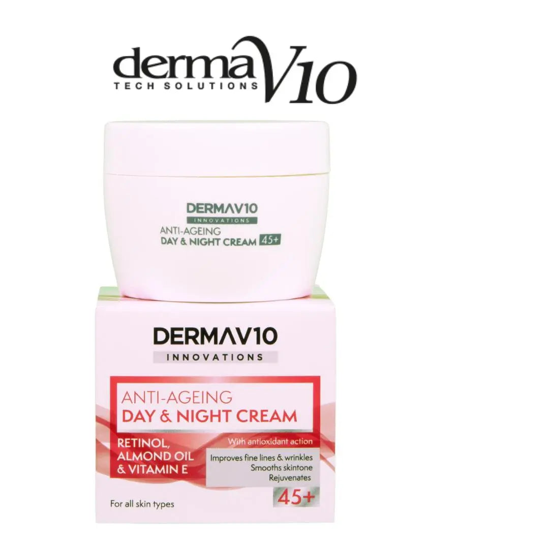 0 Derma V10 Innovations Anti-Ageing Day & Night Cream Retinol 50ml DERMAV10