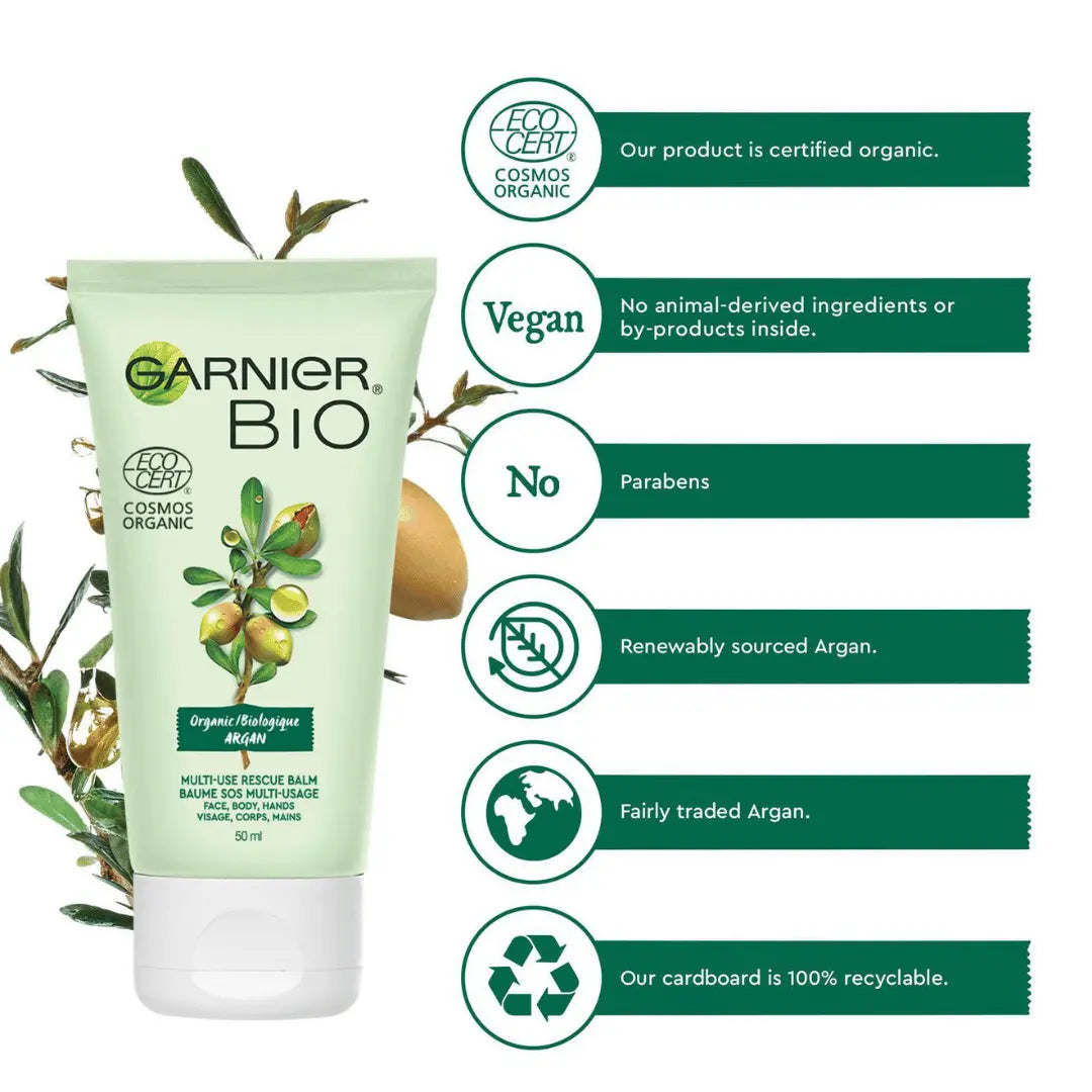 0 Garnier Bio - Baume SOS Multi-Usage - Argan Riche - Zones Desséchées et Rugueuses-50ml GARNIER