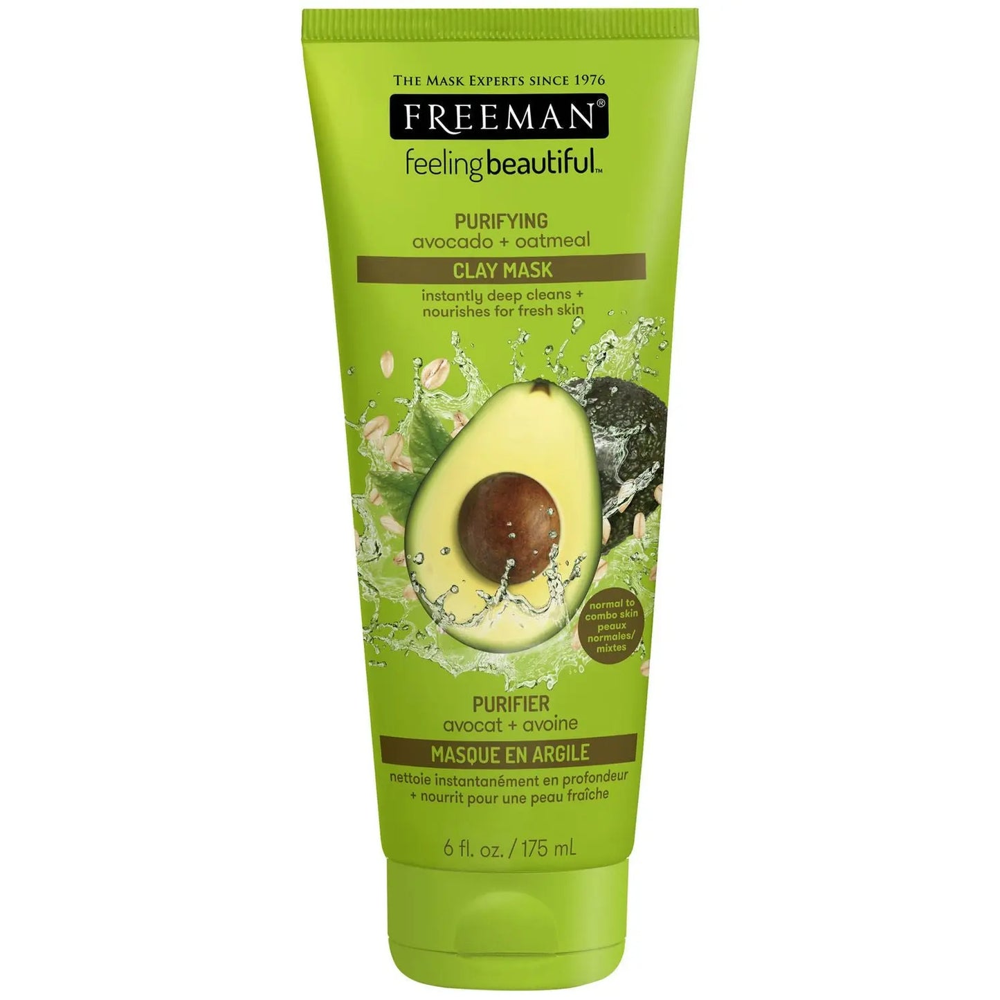 0 Masque d'argile Freeman à l'avocat et à l'avoine, pour usage personnel 175 ML FREEMAN