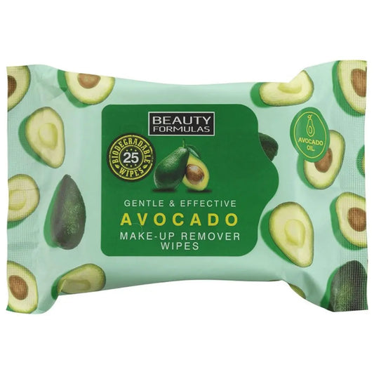1 Beauty Formulas lingettes démaquillantes avocat 25 lingettes BEAUTY FORMULAS