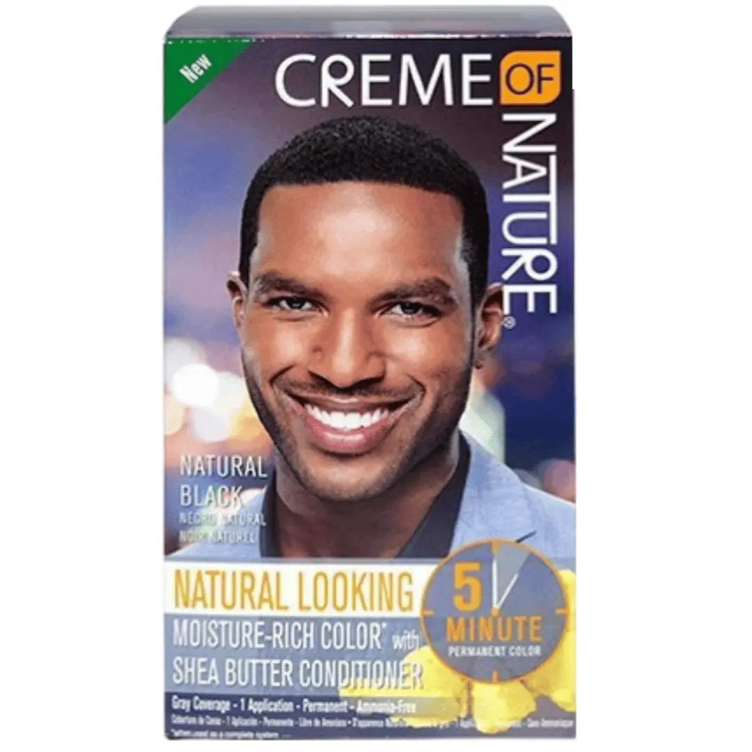 1.1 Crème Of Nature Coloration De Cheveux Noir Naturel avec Conditionneur au beurre de Karité CREME OF NATURE COL