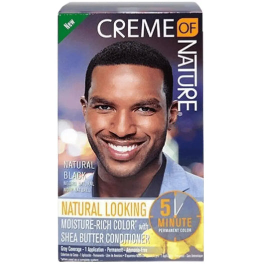 1.1 Crème Of Nature Coloration De Cheveux Noir Naturel avec Conditionneur au beurre de Karité CREME OF NATURE COL