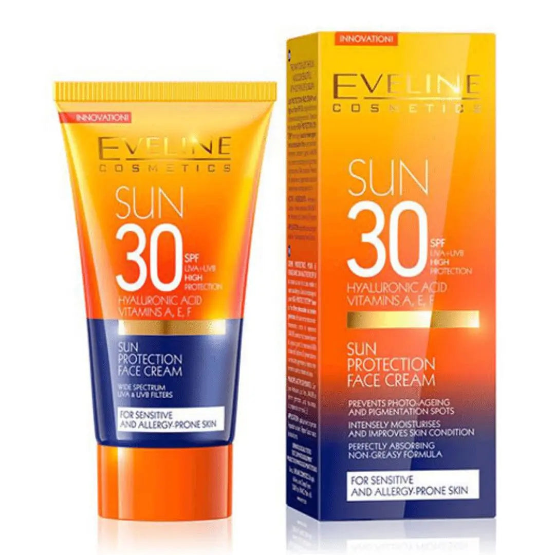 10. Eveline Cosmetics Creme Solaire Pour Visage 30 FPS (Peau Sensibles ) EVELINE