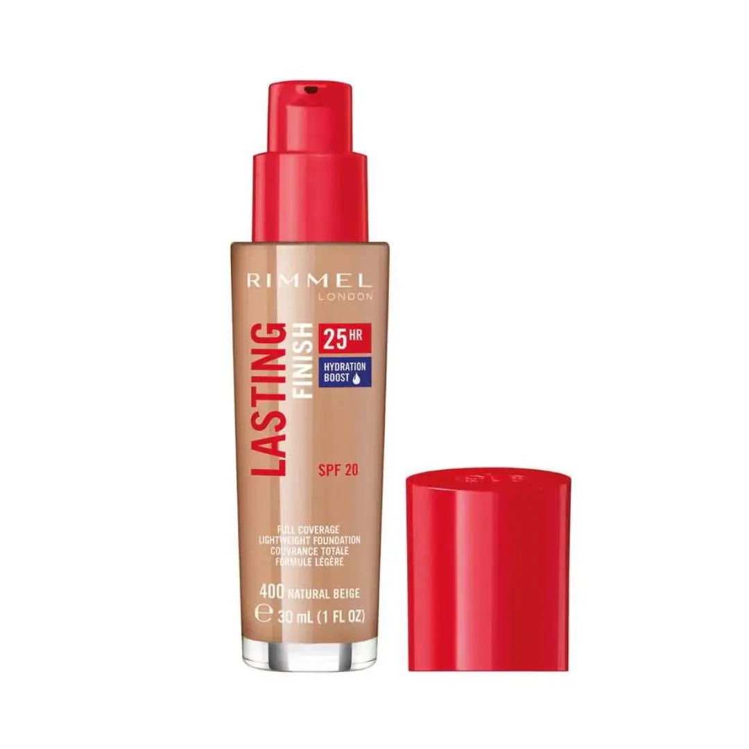10. Rimmel Lasting Finish 25hr Fond de teint 400 Natural Belge rimmel