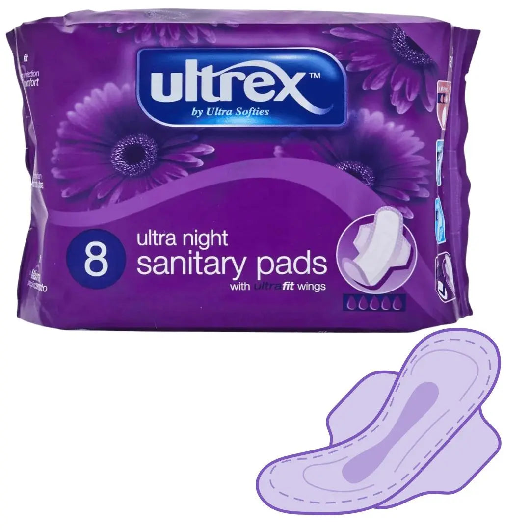 10.Ultrex Serviettes hygiéniques  Ultra Nuit 8's Ultrex