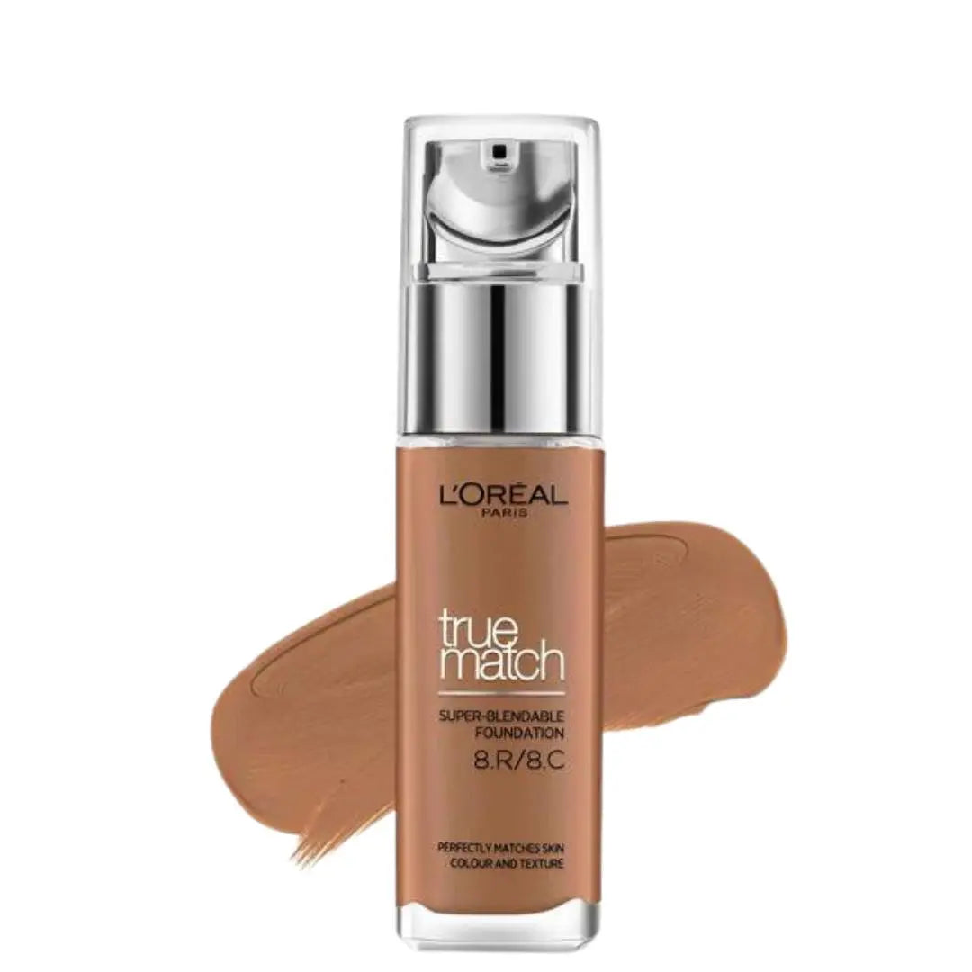 10. L'Oréal Paris True Match Super Blendable Fond de Teint Liquide 8R/8C, 30ml L'oreal