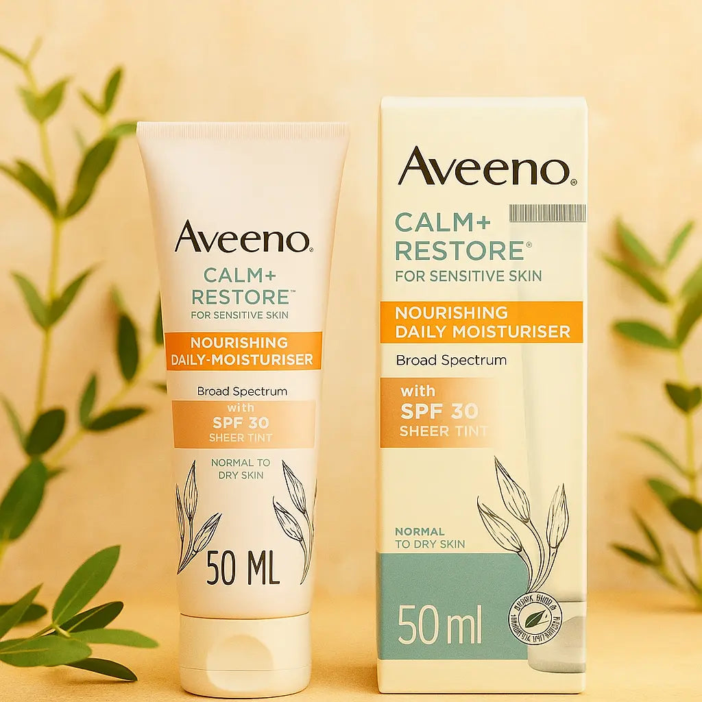 AVEENO – Crème Hydratante Quotidienne Nourrissante Calm + Restore™ SPF30 – Teinte Transparente (50 ml) AVEENO