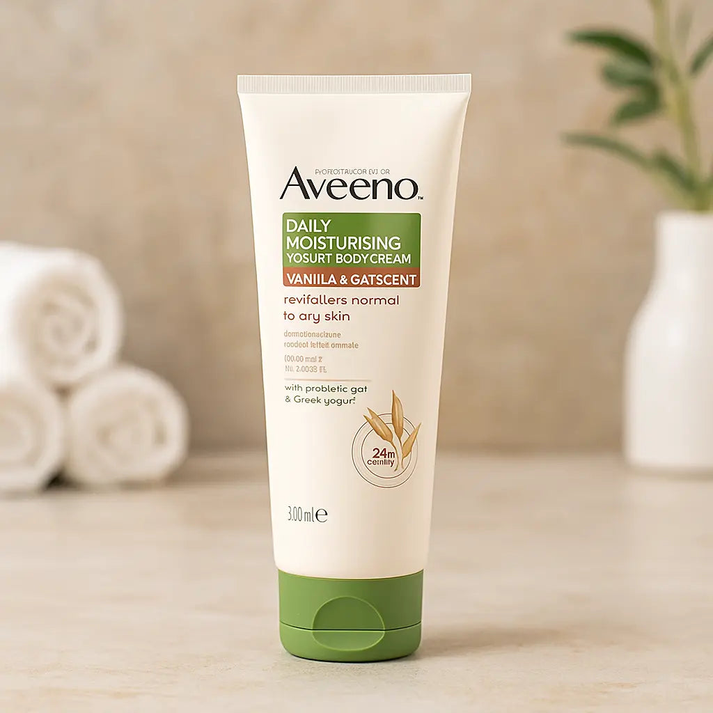 AVEENO – Crème pour le corps au yogourt hydratante quotidienne – Parfum de vanille et d’avoine (200 ml) AVEENO