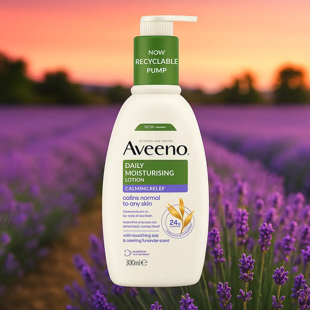 AVEENO – Lotion Hydratante Quotidienne Calmante Soulagement – Lavande (pompe 300 ml) AVEENO