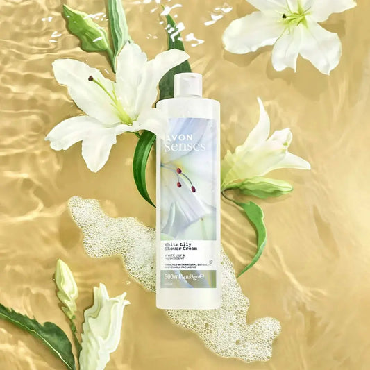 AVON Crème de Douche Senses au Lys Blanc : Lys Blanc et Musc - 500 ml AVON