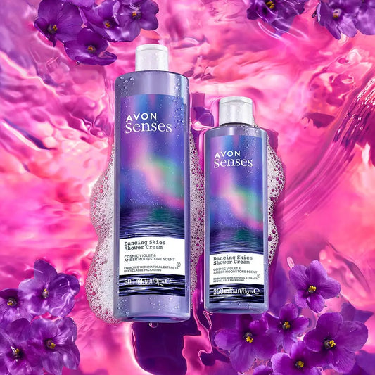 AVON Crème de douche Senses Violette cosmique et pierre de lune ambrée - 500 ml AVON