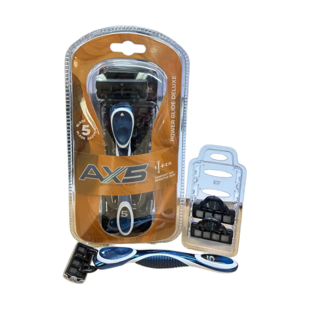AX5 Rasoir pour homme Power Glide Deluxe + 2 recharges GILLETTE