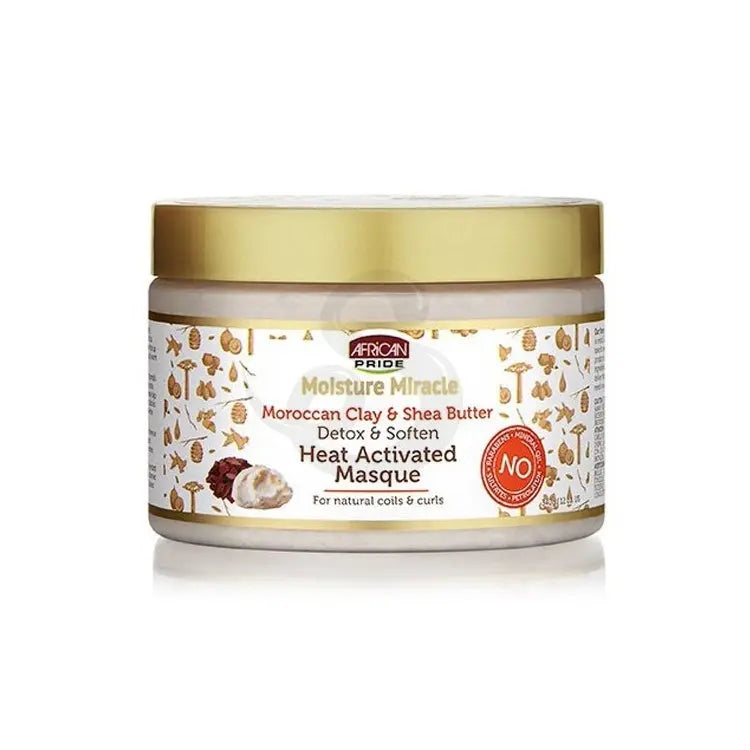 African pride Moisture miracle moroccan clay & shea butter heat activated masque 354 ML AFRICA PRIDE