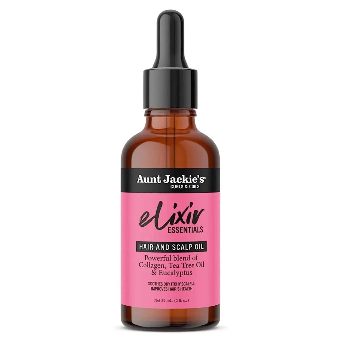 Aunt Jackie's Elixir Essentials Huile pour cheveux et cuir chevelu, collagène, huile d'arbre à thé et eucalyptus AUNT JACKIE'S