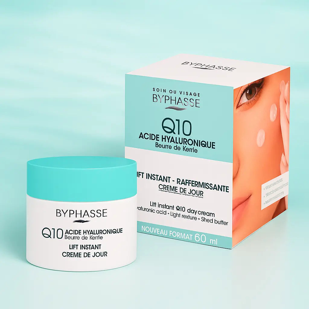 BYPHASSE – Crème de Jour Q10 + Acide Hyaluronique (Beurre de karité) – 60 ml - MHT MULTI SERVICES