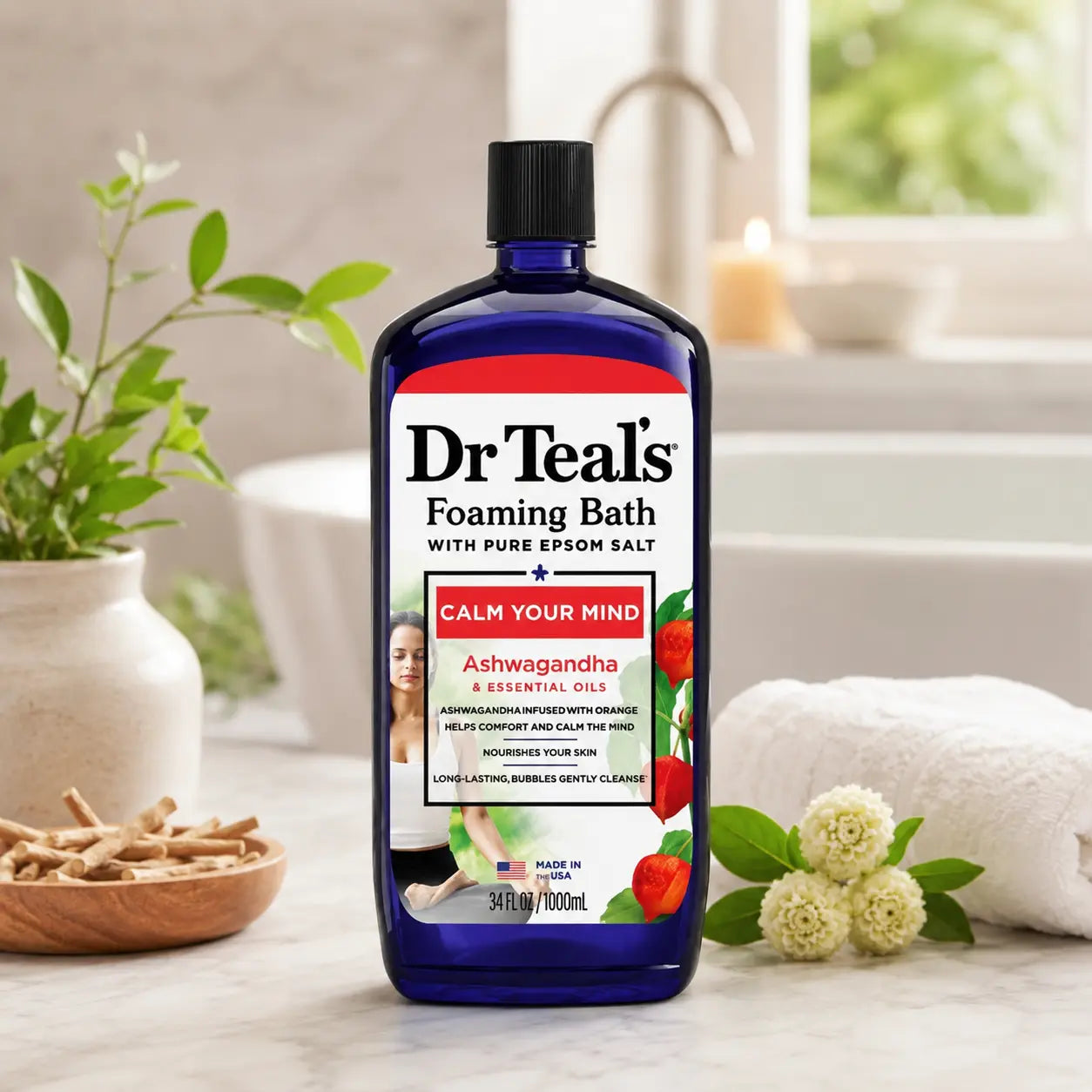 Bain Moussant Dr Teal's Sels d'Epsom Ashwagandha Calm Your Mind — 1 L